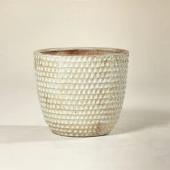 Outdoor Pot – Dimple Egg Antique White -The Palm Centre Store TS DIMW 60c8b0d5990cb 1
